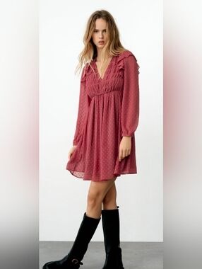 sheer panelled long sleeve mini dress in brown Joceline Long Sleeve Sheer Mini Dress | Brown Shimmer | Womens